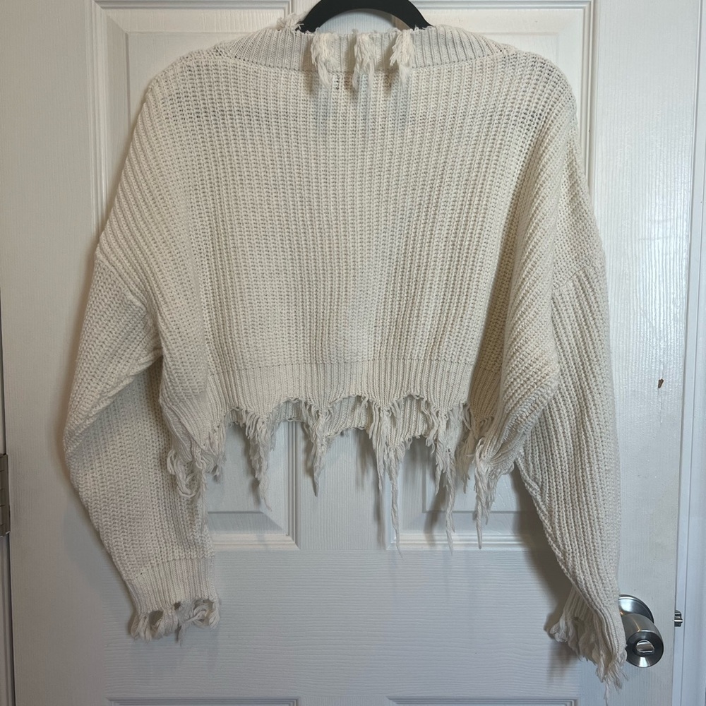 Zaful Loose Ripped Pullover Sweater - Picture 5 of 7